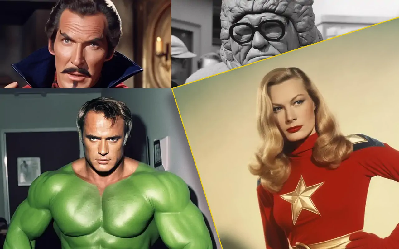 I asked an AI to imagine actors as Marvel heroes as if the MCU was made in the 1950s