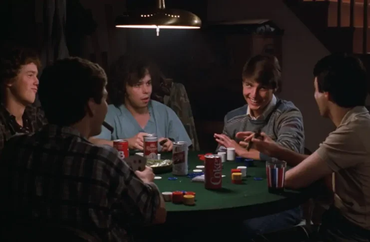 Photo from Risky Business (1983) featuring Tom Cruise, Rebecca De Mornay, and Curtis Armstrong – The Geffen Company / Filmdb.co.uk